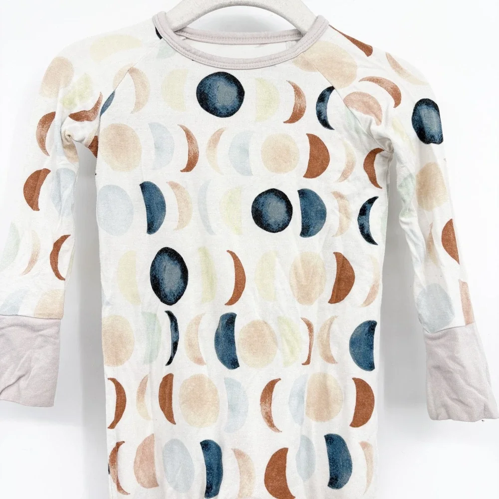 Little Sleepies Baby Luna Neutral Crescent Moon Phase Zippy Sleeper Size 3-6M